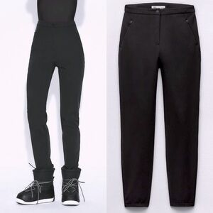 Zara WINDPROOF AND WATERPROOF SLIM PANTS SKI COLLECTION Black New